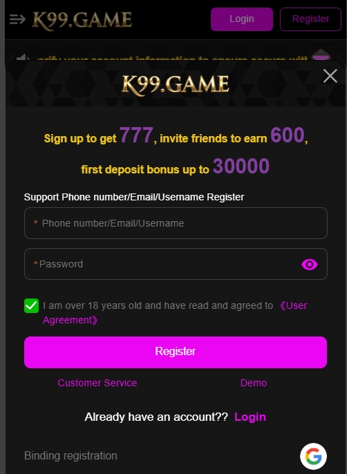 k99 login